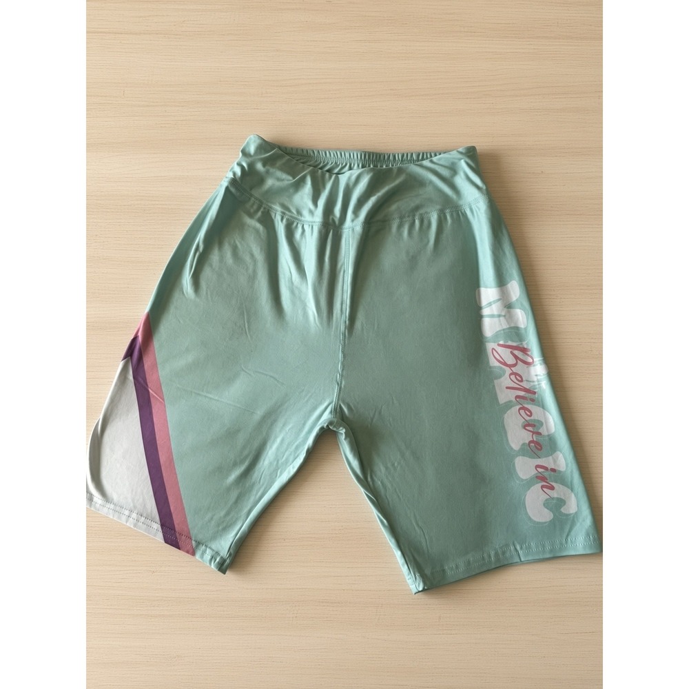 Disney Ariel Womens S Mint Green Bike Shorts Believe in Magic Little Mermaid